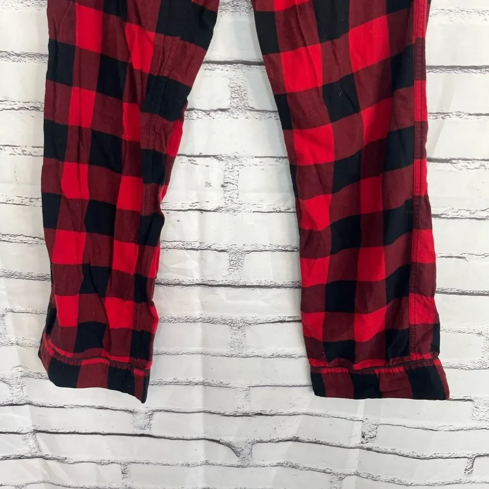 J.Crew Red Black Buffalo Plaid Flannel Pajama Pants Men’s Small Cotton Lounge